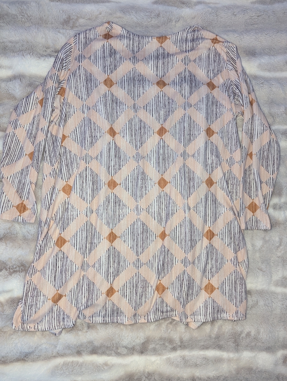 LuLaRoe 2XL Pink Purple Rust Geometric Aztec Open Front Lightweight Cardigan - Picture 3 of 5